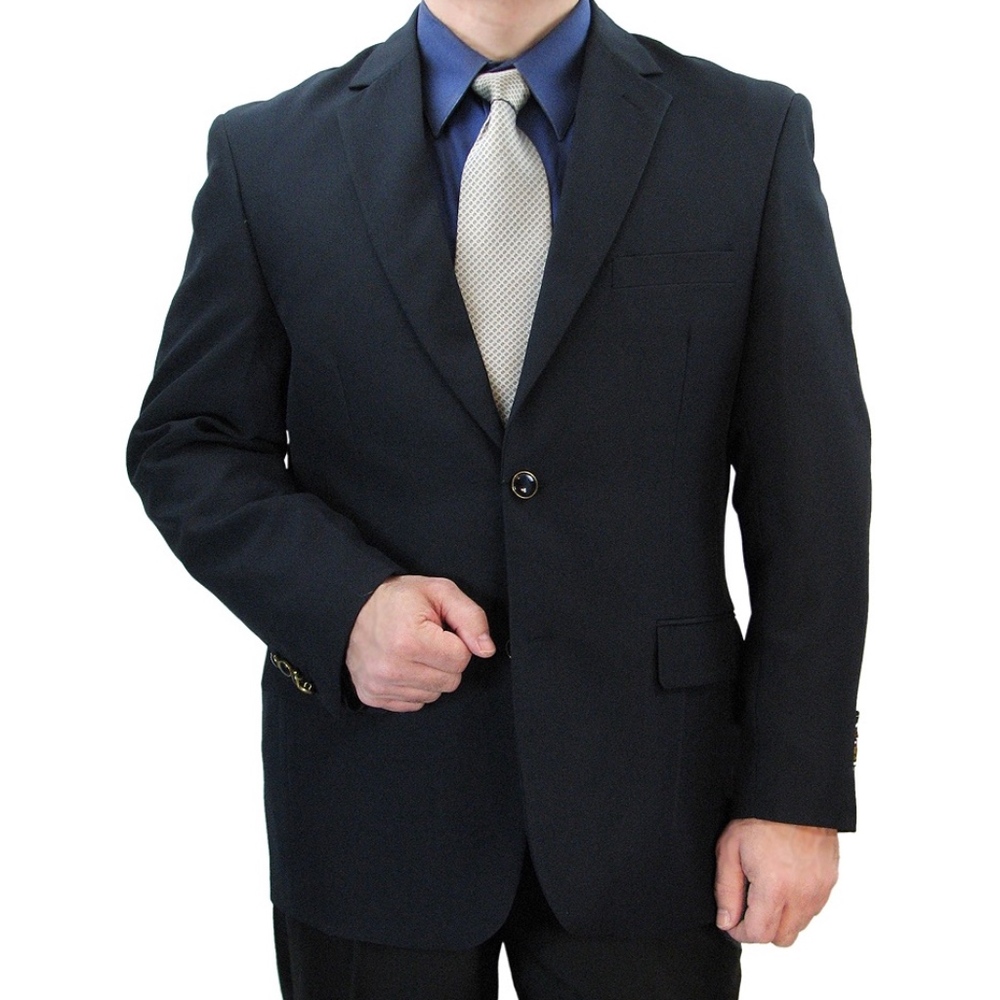 Men's 2 Button Blazer Jacket Sports Coat-Navy
